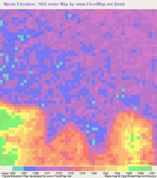 Mpota,Tanzania Elevation Map