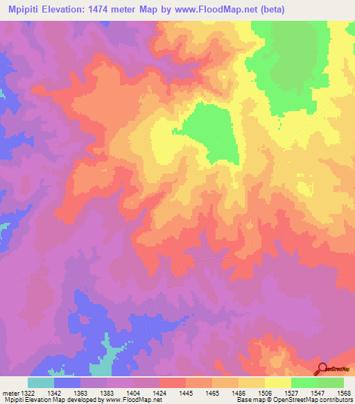 Mpipiti,Tanzania Elevation Map