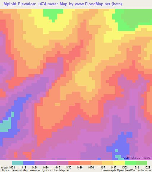 Mpipiti,Tanzania Elevation Map