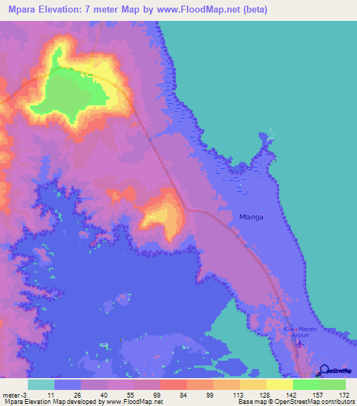 Mpara,Tanzania Elevation Map