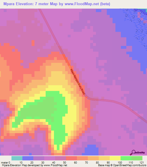 Mpara,Tanzania Elevation Map