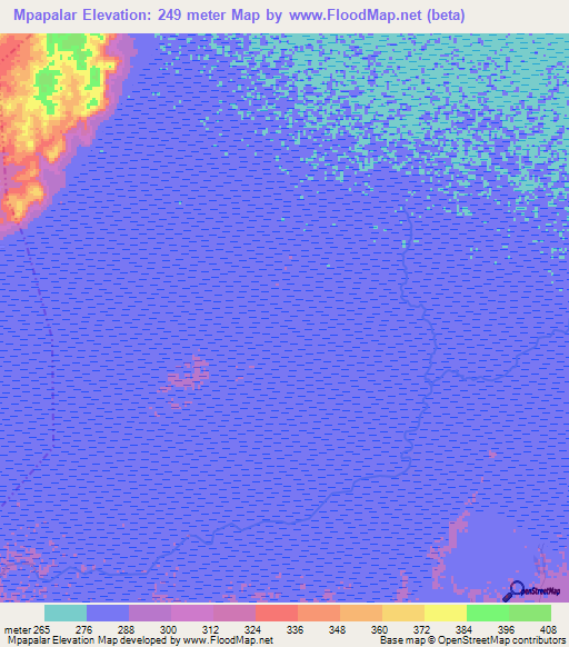 Mpapalar,Tanzania Elevation Map