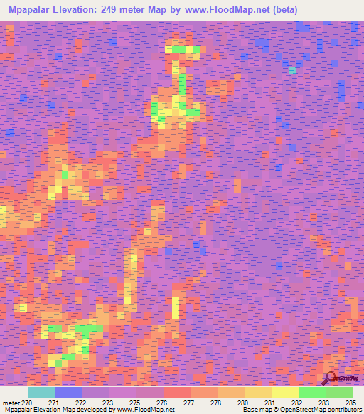 Mpapalar,Tanzania Elevation Map