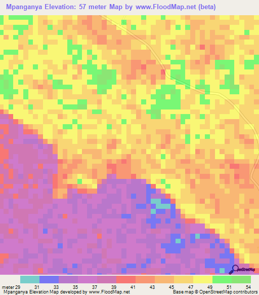 Mpanganya,Tanzania Elevation Map