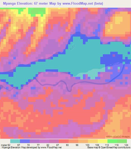 Mpanga,Tanzania Elevation Map