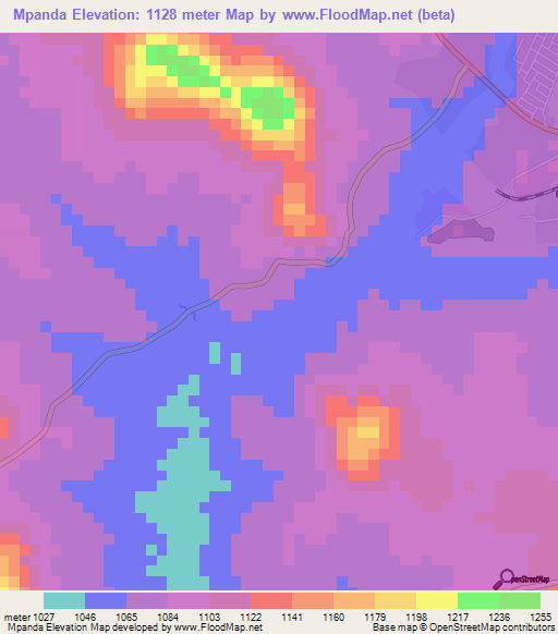 Mpanda,Tanzania Elevation Map