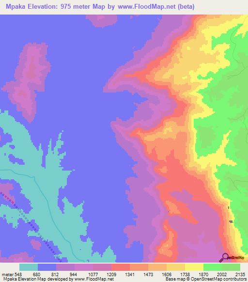 Mpaka,Tanzania Elevation Map