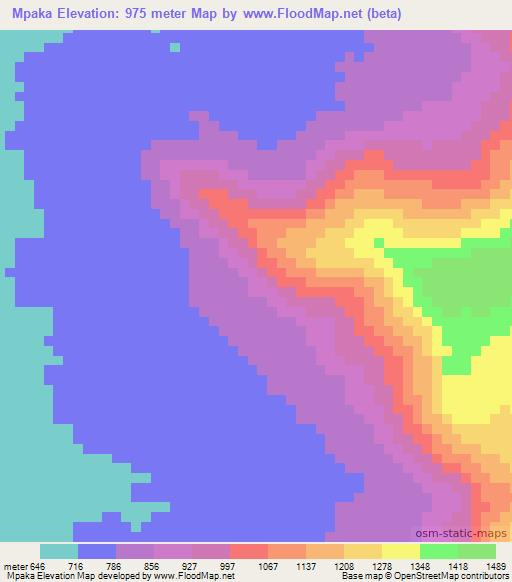 Mpaka,Tanzania Elevation Map