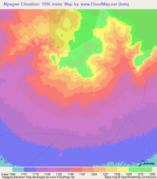 Mpagwe,Tanzania Elevation Map