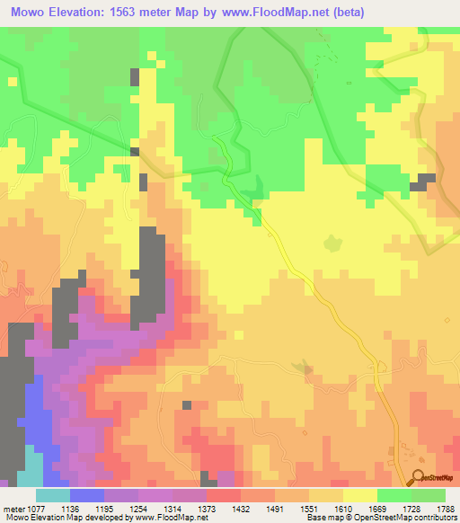 Mowo,Tanzania Elevation Map