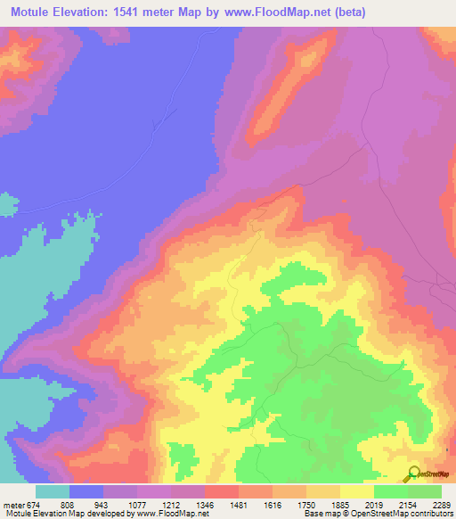 Motule,Tanzania Elevation Map