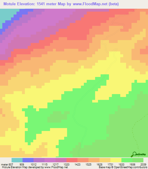 Motule,Tanzania Elevation Map