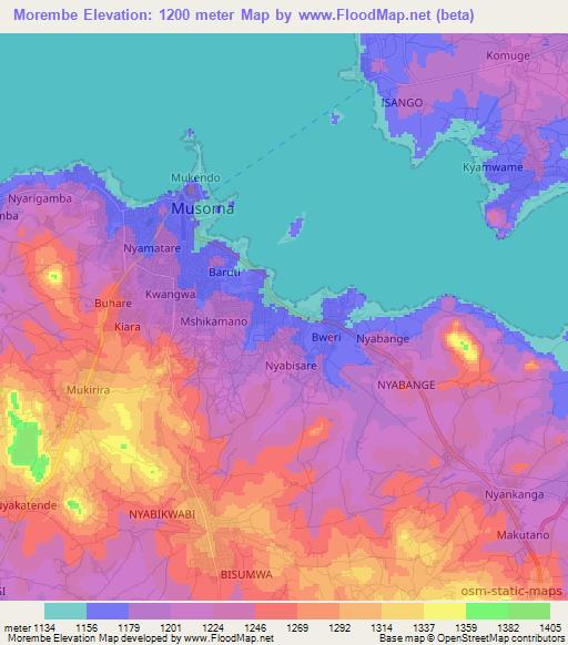 Morembe,Tanzania Elevation Map