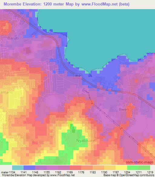 Morembe,Tanzania Elevation Map