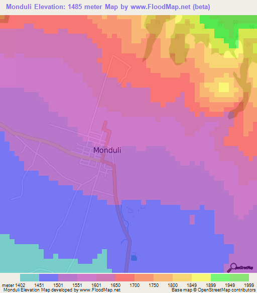 Monduli,Tanzania Elevation Map