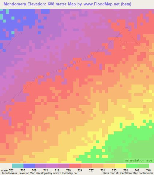 Mondomera,Tanzania Elevation Map