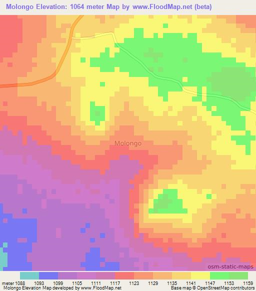 Molongo,Tanzania Elevation Map