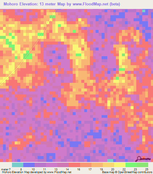 Mohoro,Tanzania Elevation Map