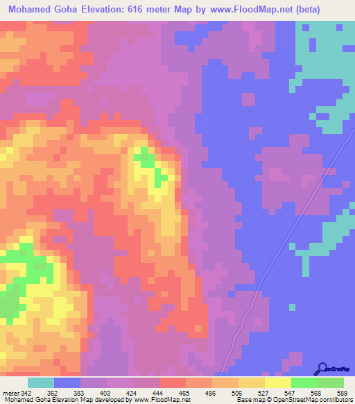 Mohamed Goha,Tanzania Elevation Map