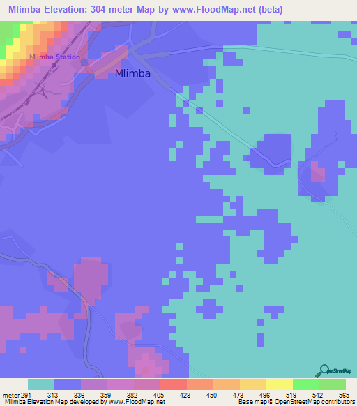 Mlimba,Tanzania Elevation Map