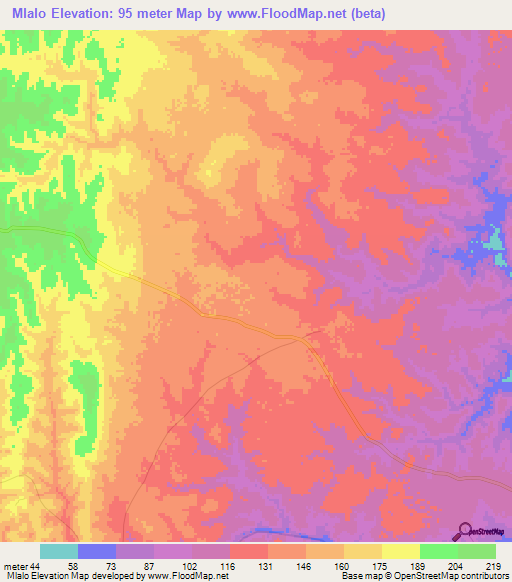 Mlalo,Tanzania Elevation Map