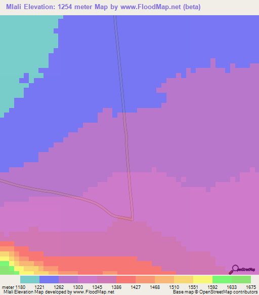 Mlali,Tanzania Elevation Map