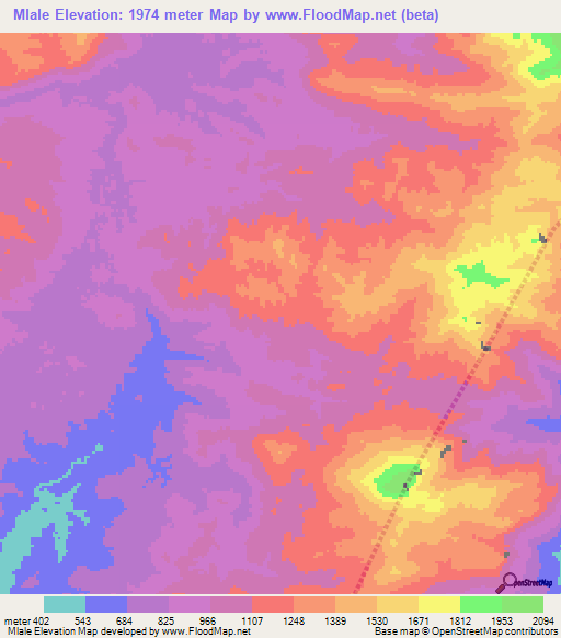 Mlale,Tanzania Elevation Map