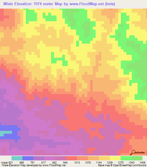 Mlale,Tanzania Elevation Map