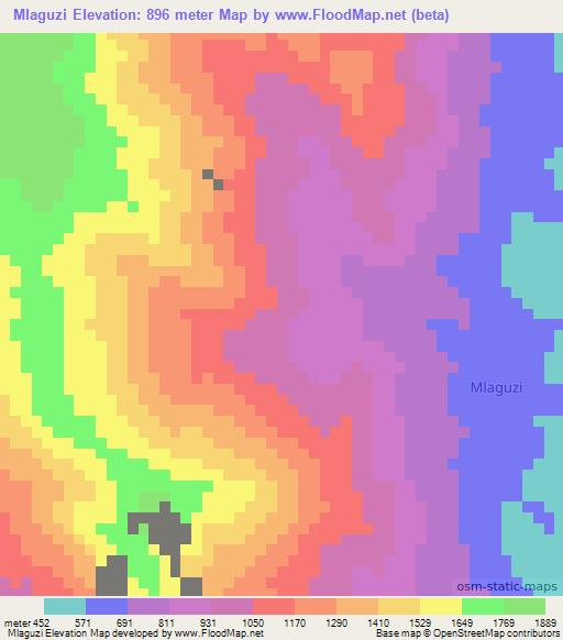 Mlaguzi,Tanzania Elevation Map