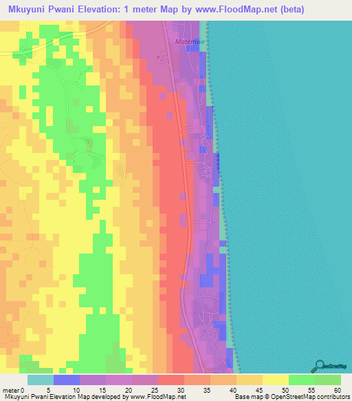 Mkuyuni Pwani,Tanzania Elevation Map