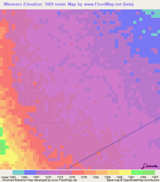 Mkomero,Tanzania Elevation Map