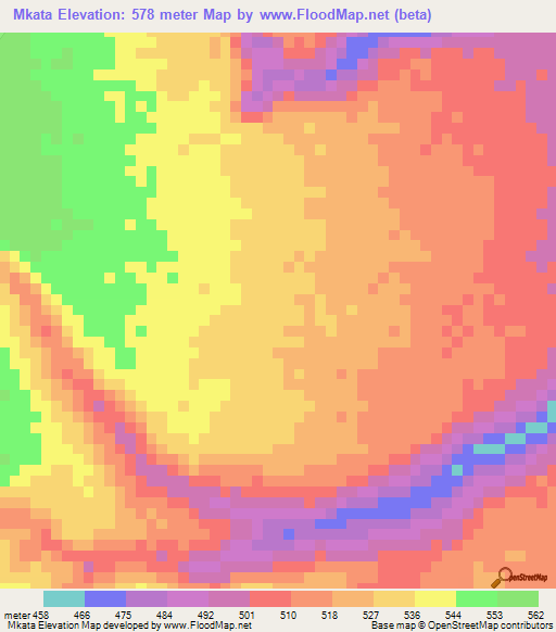 Mkata,Tanzania Elevation Map