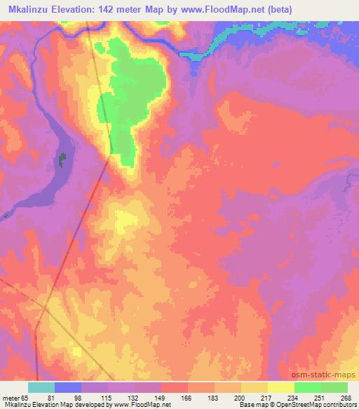 Mkalinzu,Tanzania Elevation Map