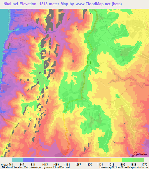 Nkalinzi,Tanzania Elevation Map