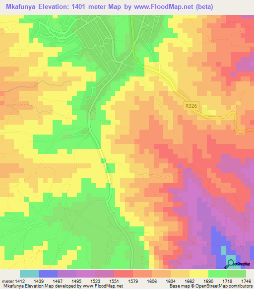 Mkafunya,Tanzania Elevation Map