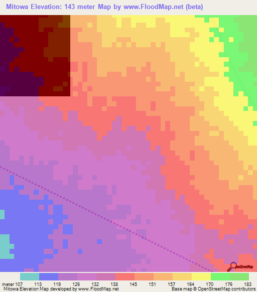 Mitowa,Tanzania Elevation Map