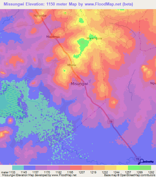 Missungwi,Tanzania Elevation Map