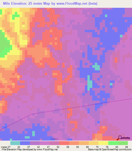 Mile,Tanzania Elevation Map