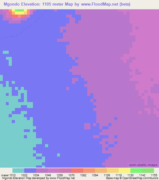 Mgondo,Tanzania Elevation Map