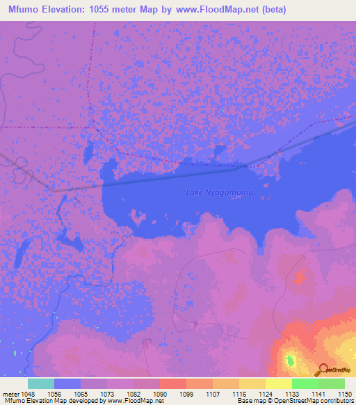 Mfumo,Tanzania Elevation Map