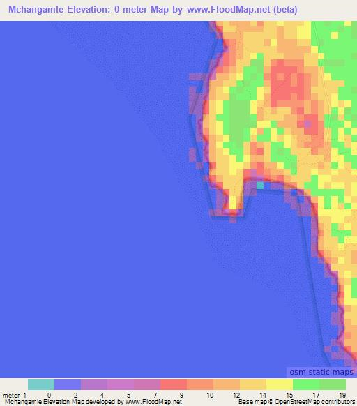 Mchangamle,Tanzania Elevation Map