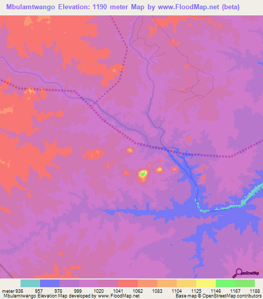 Mbulamtwango,Tanzania Elevation Map