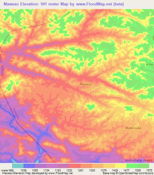 Maweso,Tanzania Elevation Map