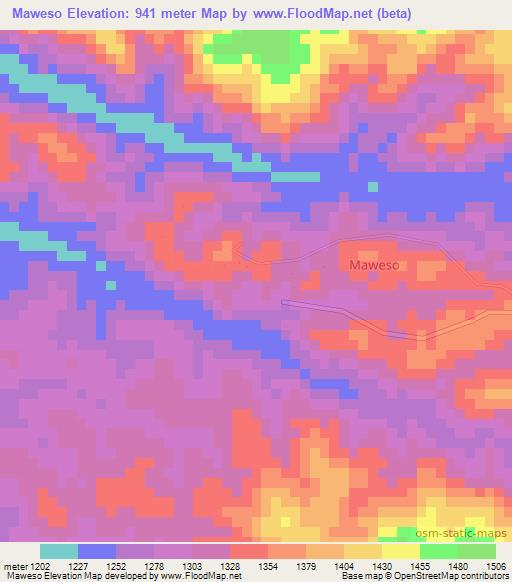 Maweso,Tanzania Elevation Map