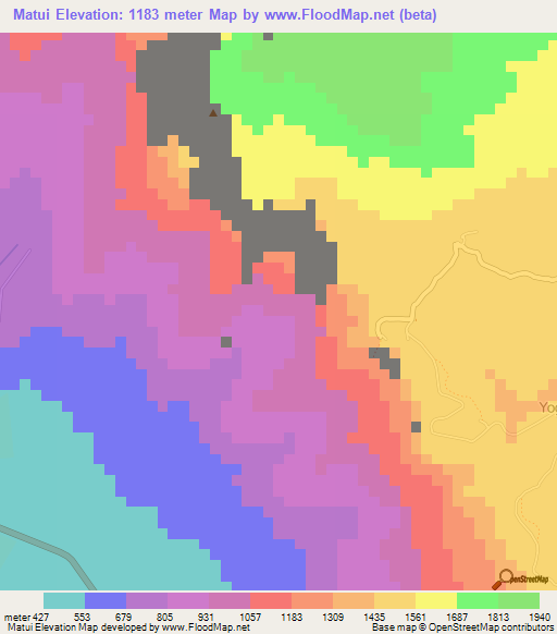 Matui,Tanzania Elevation Map