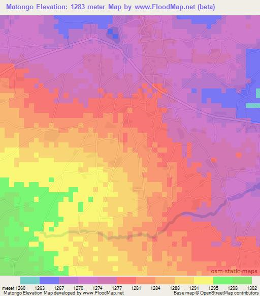 Matongo,Tanzania Elevation Map