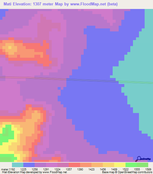 Mati,Tanzania Elevation Map