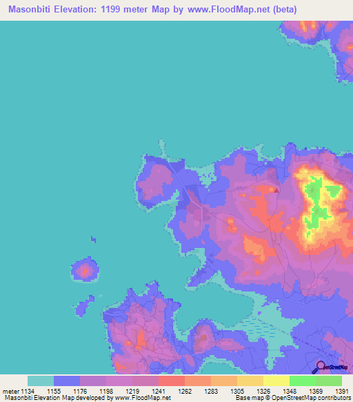 Masonbiti,Tanzania Elevation Map