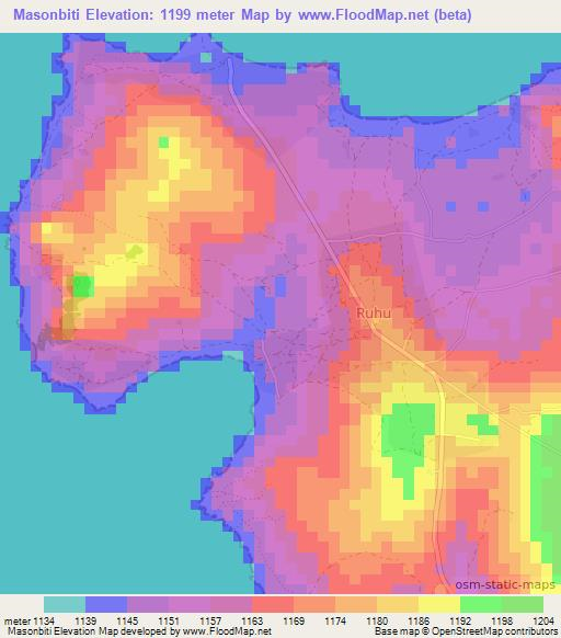 Masonbiti,Tanzania Elevation Map