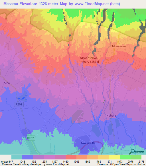 Masama,Tanzania Elevation Map